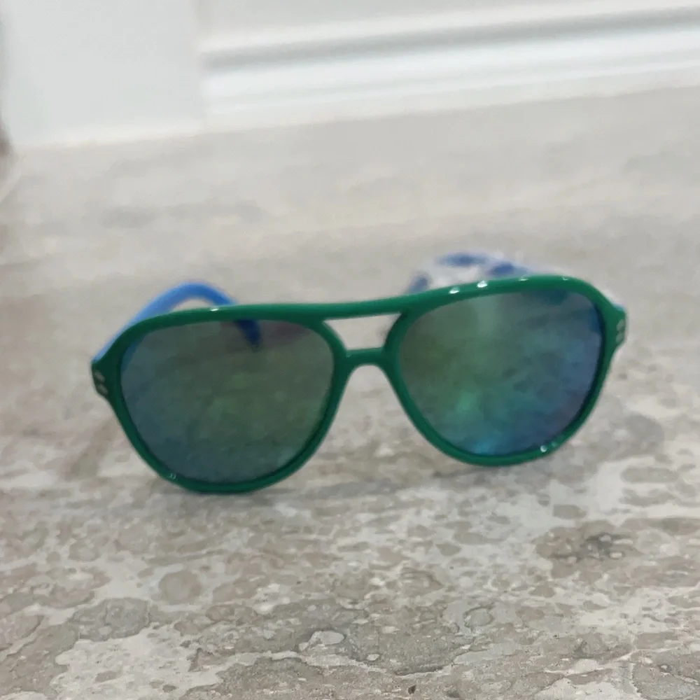 Stella McCartney Kids Reflective Sunglasses with Pouch Green Blue New w/Tag $249